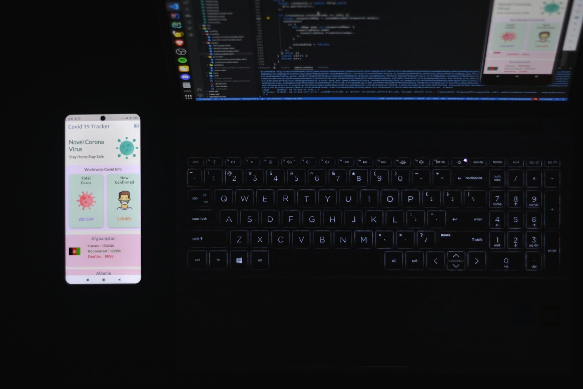 Mobile app development with phone and editor